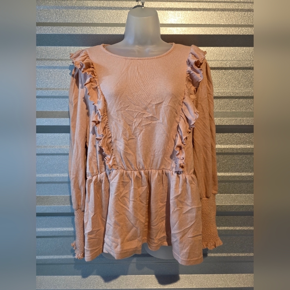 1.4.3. Story by Line Up Peach Ruffled Blouse